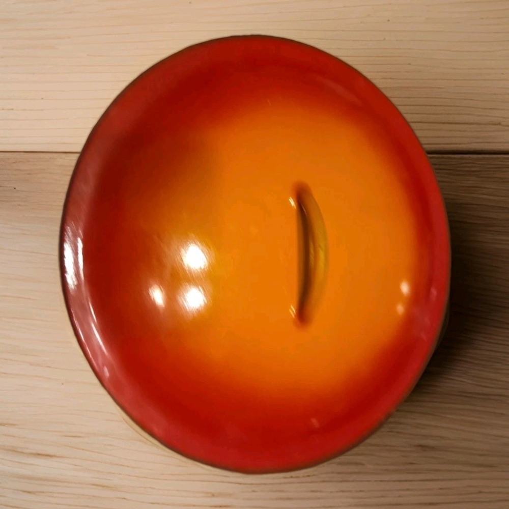 VTG Descoware Belgium Flame Cast Iron Replacement Lid  FE 24 Orange Enamel
